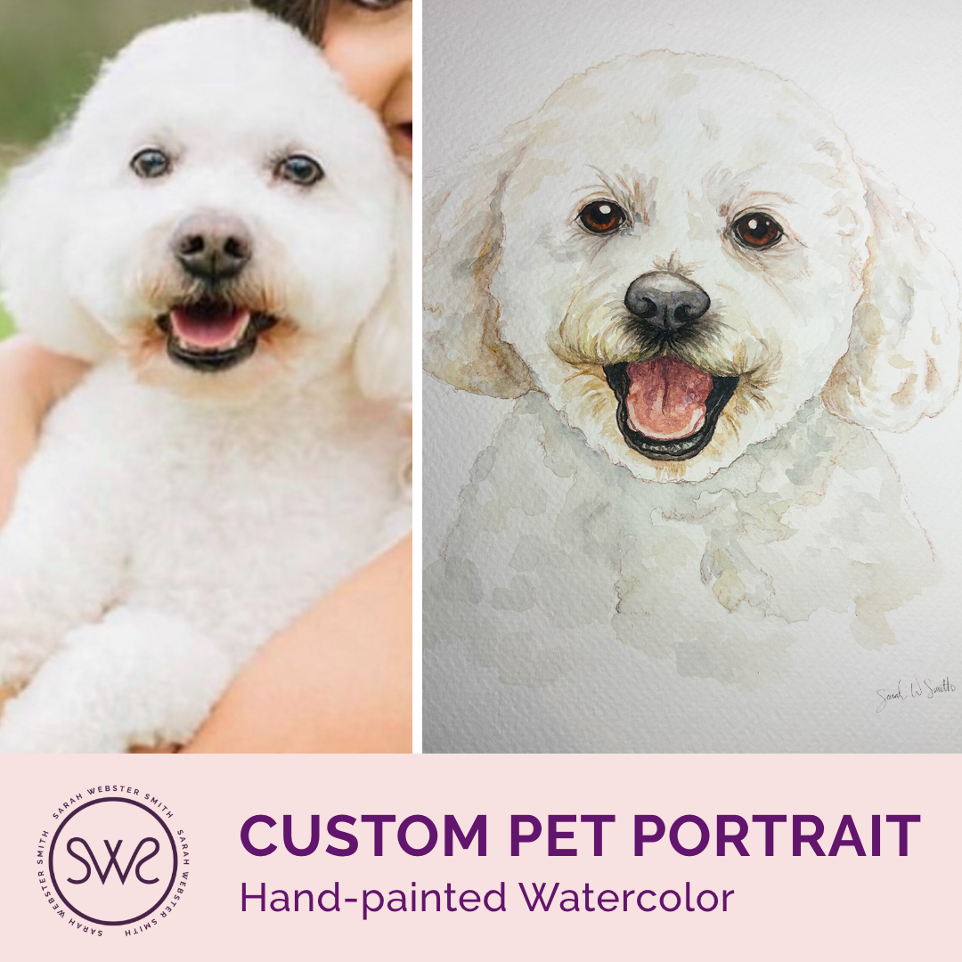 Custom Hand-Painted Watercolor Pet Portrait