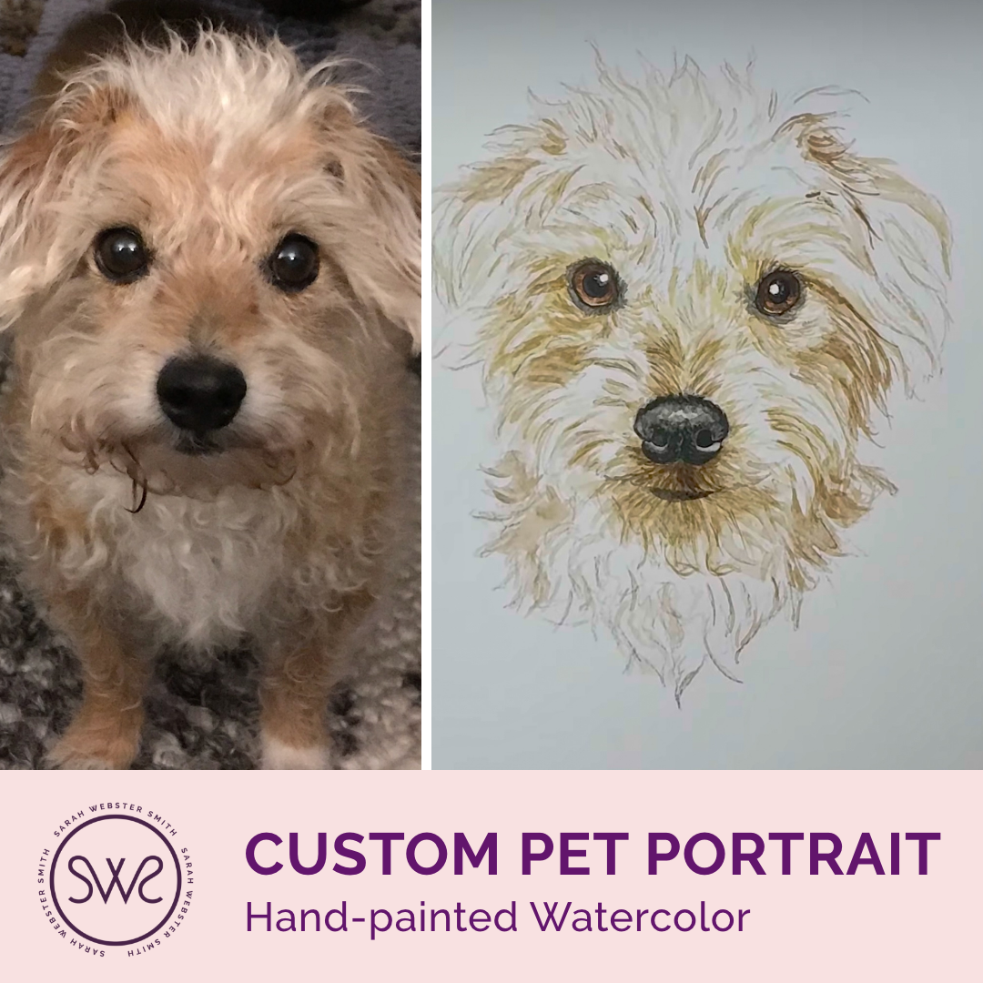 Custom Hand-Painted Watercolor Pet Portrait