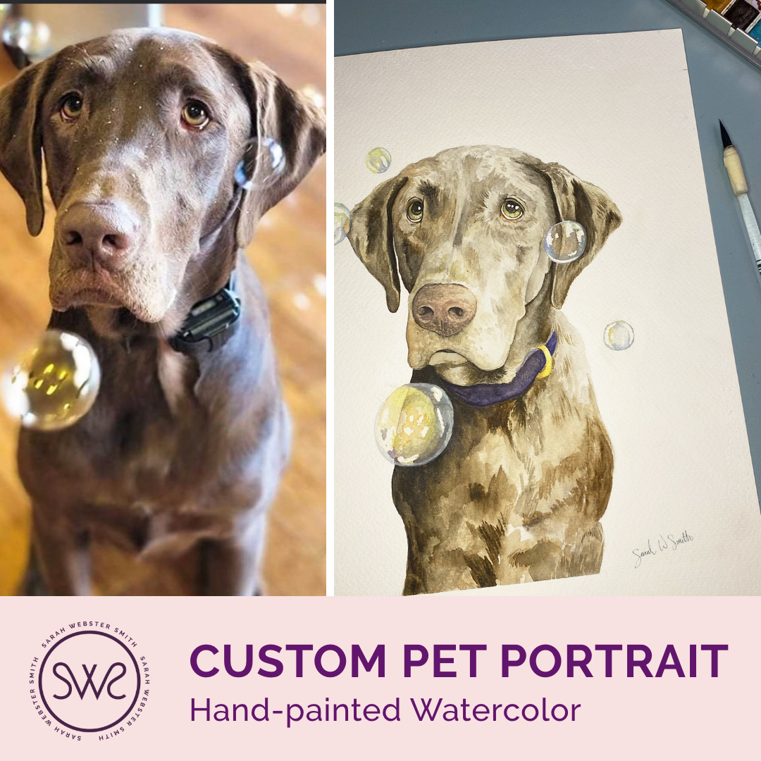 Custom Hand-Painted Watercolor Pet Portrait