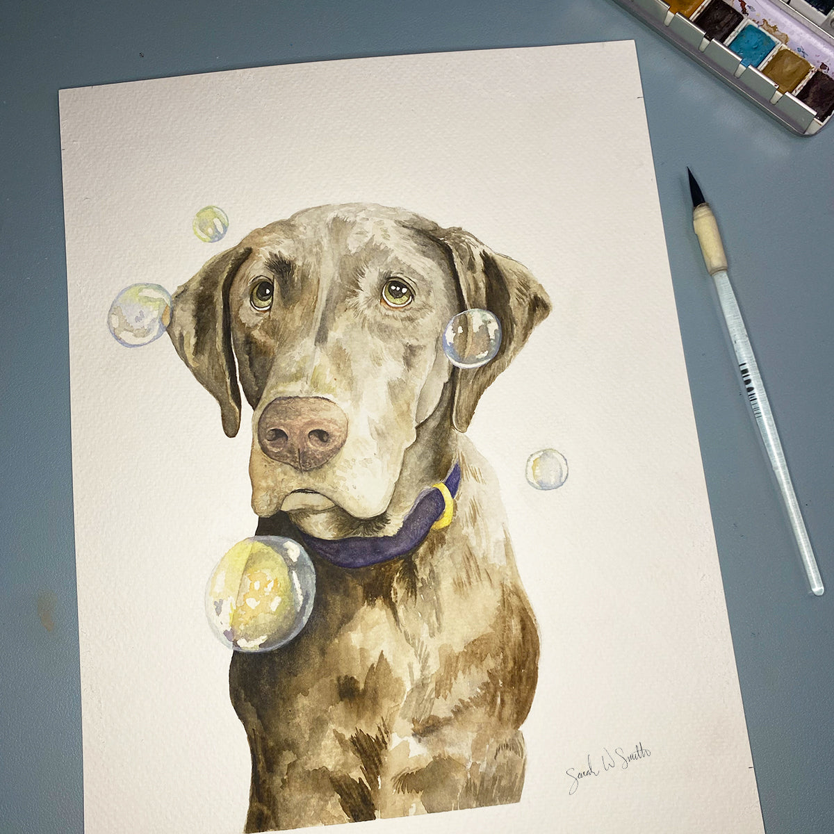 Custom Hand-Painted Watercolor Pet Portrait