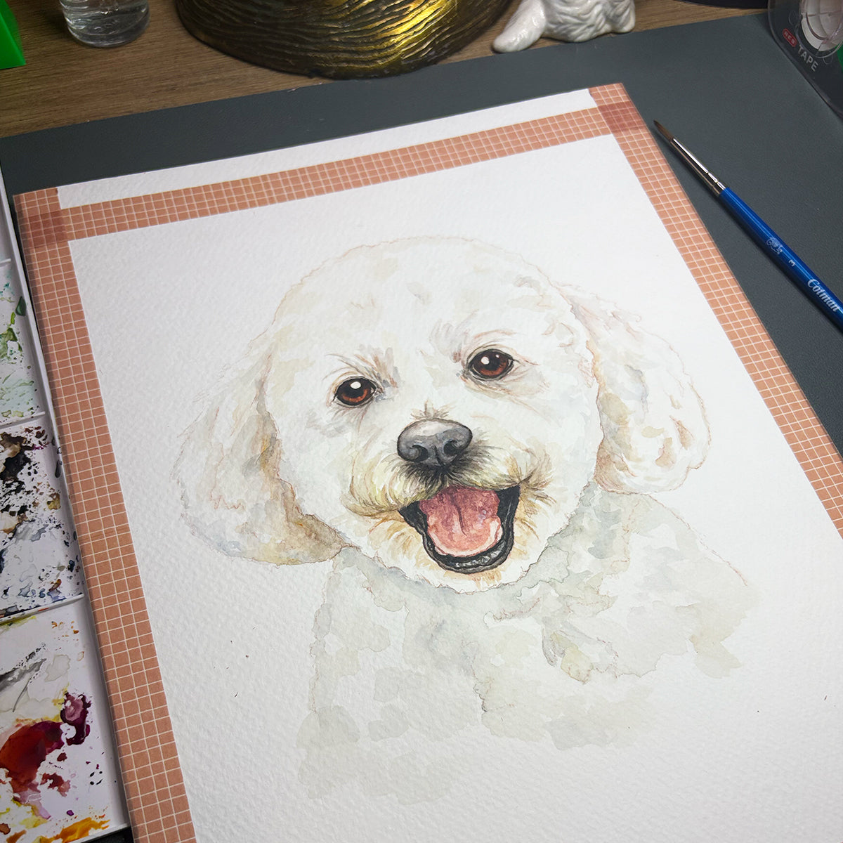 Custom Hand-Painted Watercolor Pet Portrait