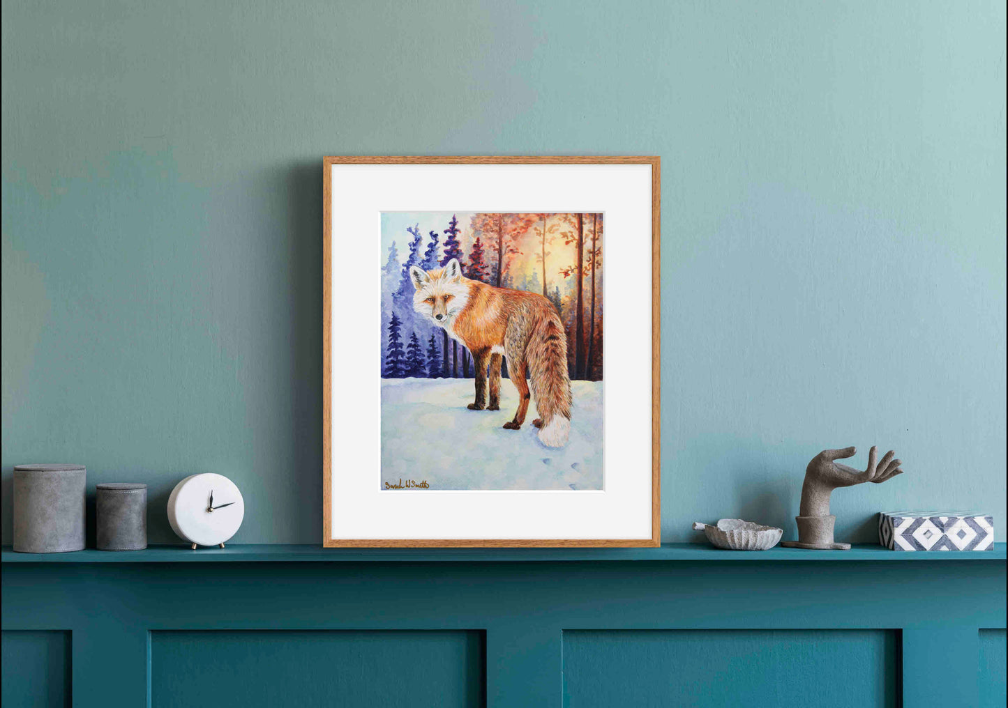 Fox Painting Watercolor Animal Nature Forest Wall Art Print "Follow Me" by Sarah Webster Smith