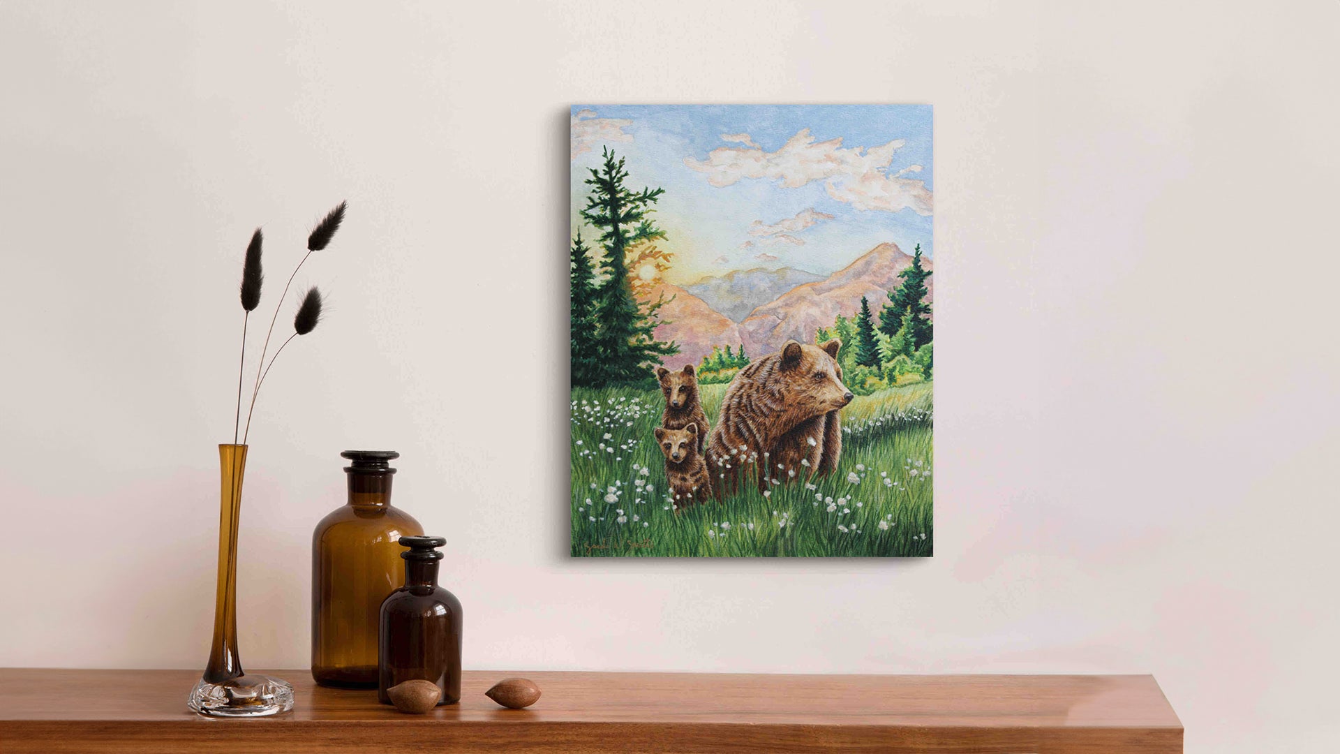 Momma Bear Watercolor Original Art by Sarah Webster Smith