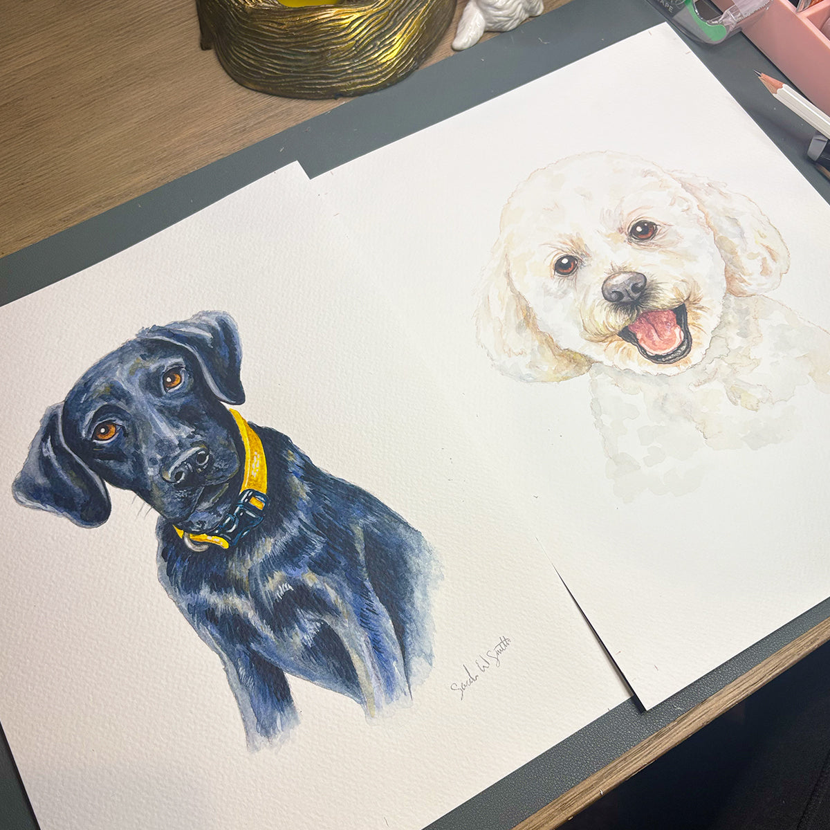 Custom Hand-Painted Watercolor Pet Portrait