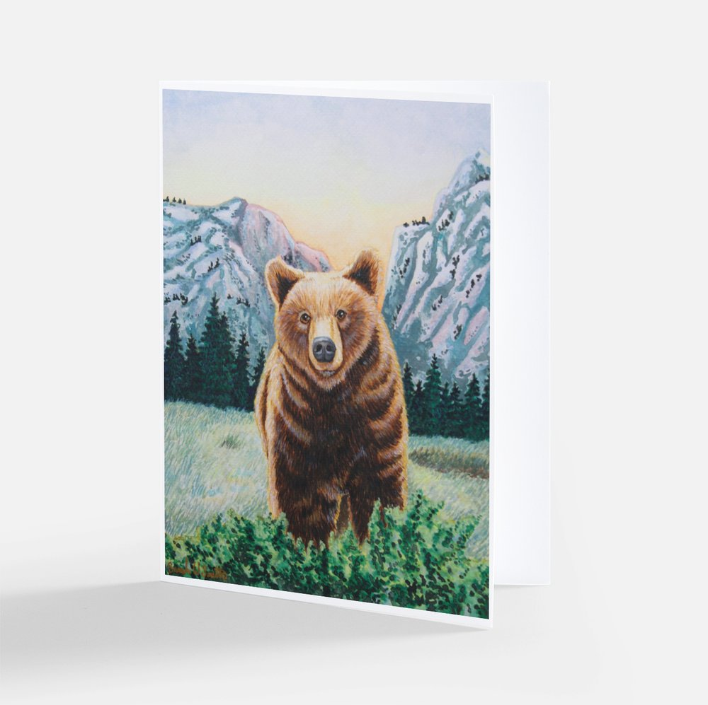 Bear Watercolor Art - Stationary Cards Watercolor Collection - Holiday Cards - Christmas Cards - Watercolor Art by Sarah Webster Smith