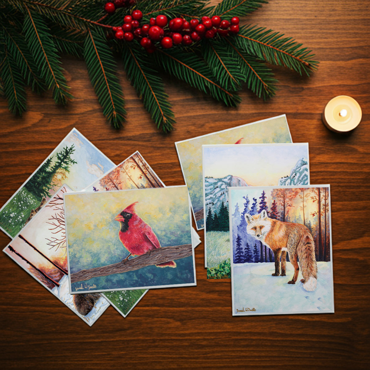 Stationary Cards Collection - Watercolor Art Collection - Holiday Cards - Christmas Cards - Watercolor Art by Sarah Webster Smith